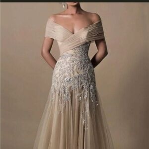 Elegant Off-Shoulder Evening Gown